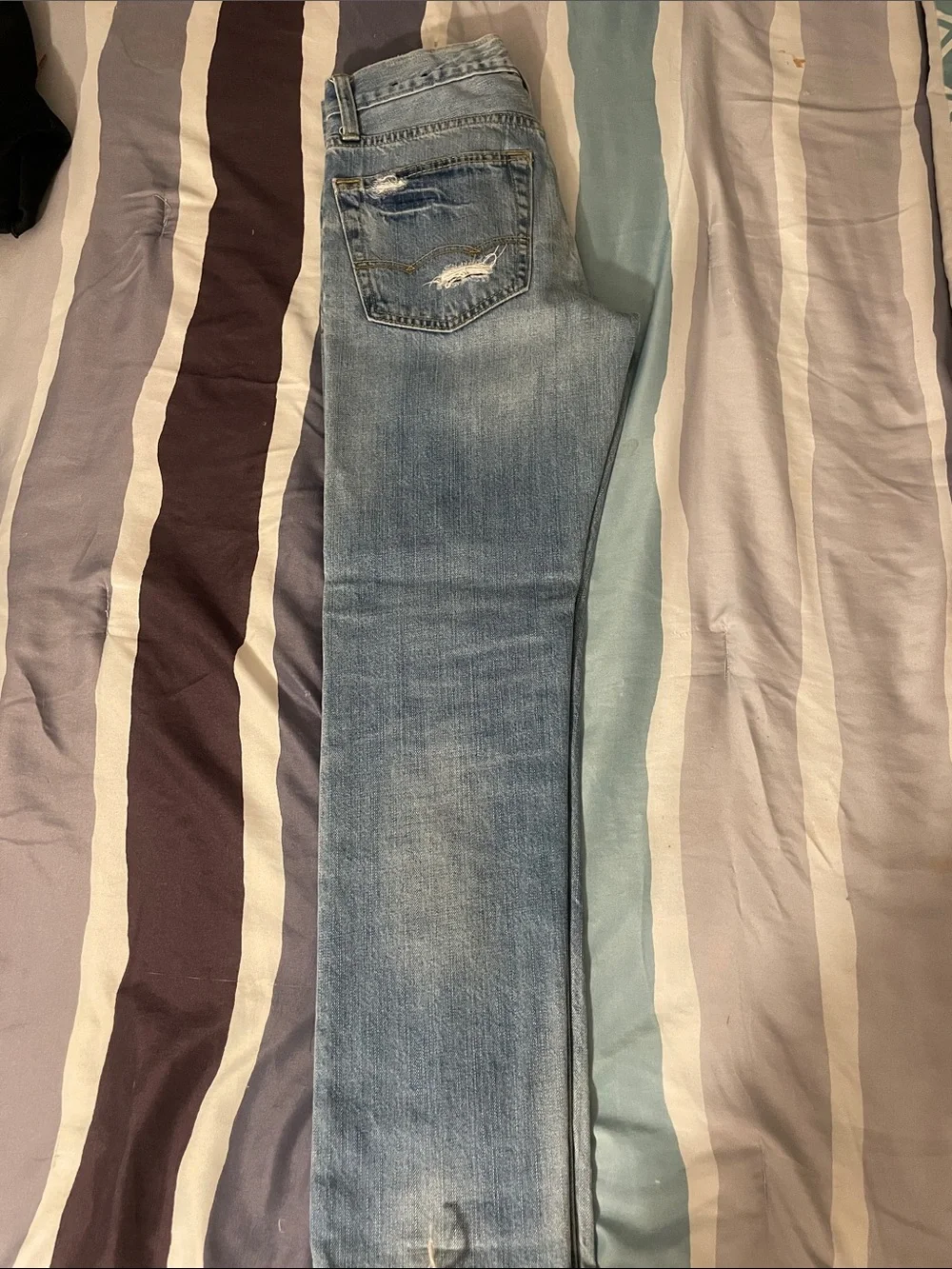 American Eagle Outfitters Slim Distressed Light Blue Jeans